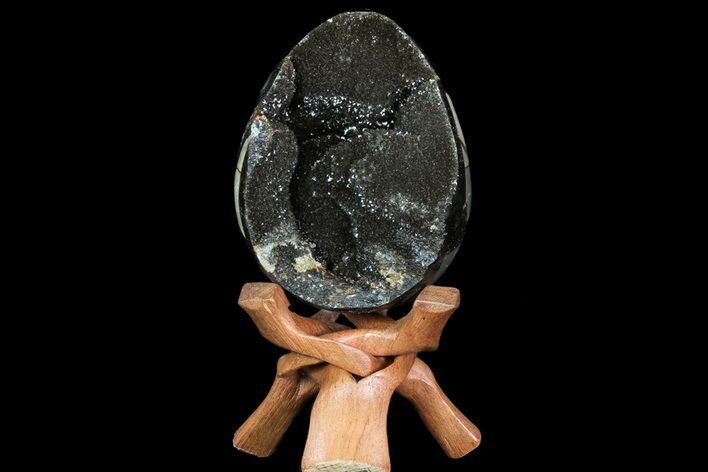 Septarian Dragon Egg Geode - Black Crystals #71994
